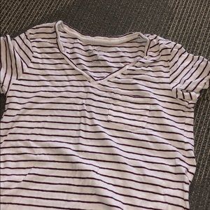 Striped V Neck Tee